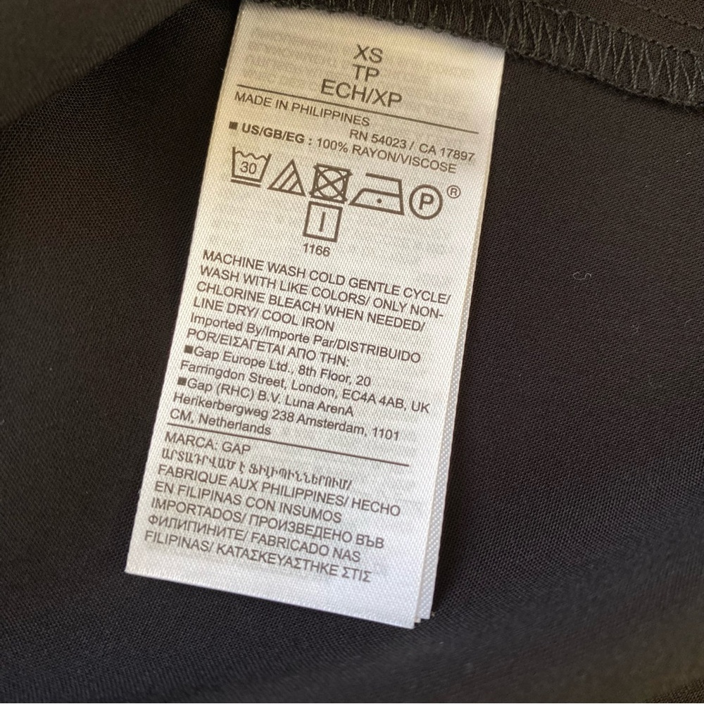 Gap Split Neck Flutter Sleeve Black Minidress Xs - image 8